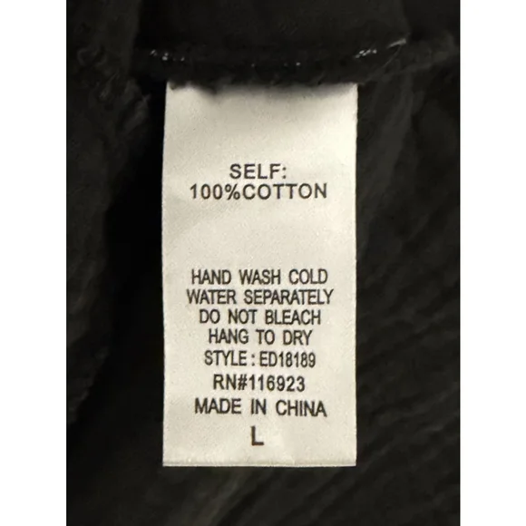 Easel Los Angeles Large Cotton Gauze Dress V Neck Sleeveless With Pockets Size L - Picture 5 of 5